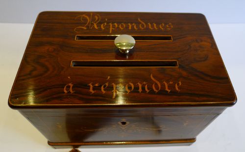 fig 1. Exquisite Antique French Letter Box by Alphonse Giroux, Paris c.1850