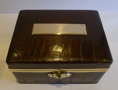 fig 2. Antique English Crocodile Jewellery Box c.1910