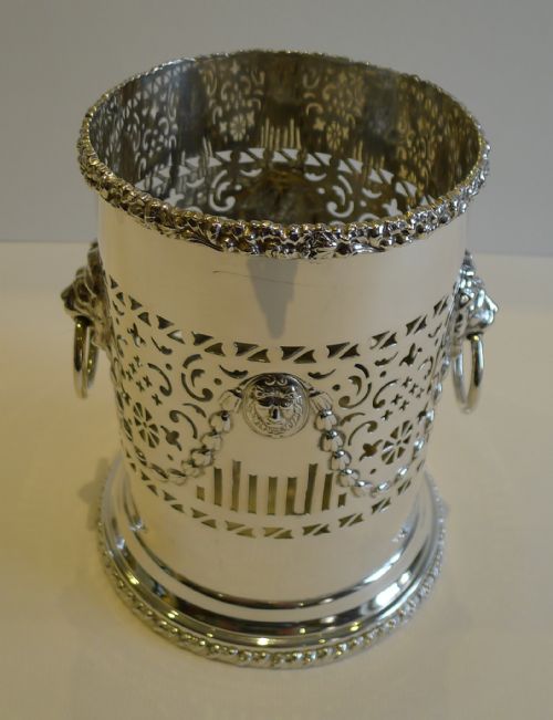 fig 1. Handsome Antique English Silver Plated Bottle Holder c.1900