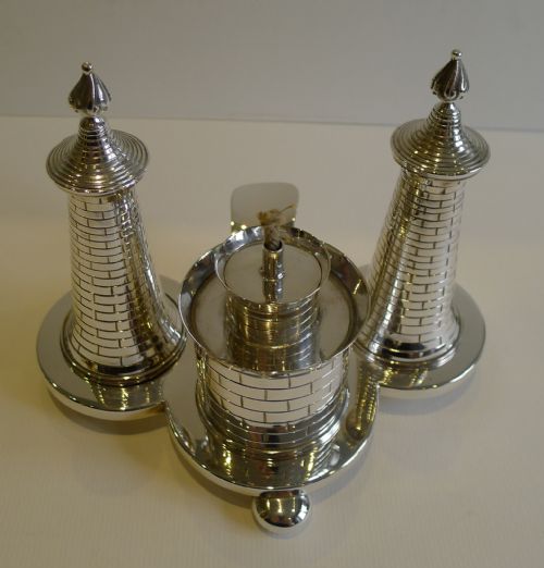 fig 1. Unusual Antique Novelty English Table Lighter In Silver Plate c.1890