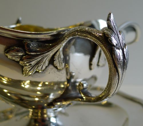 fig 1. Antique French Silver Plated Sauce or Gravy Boat c.1890
