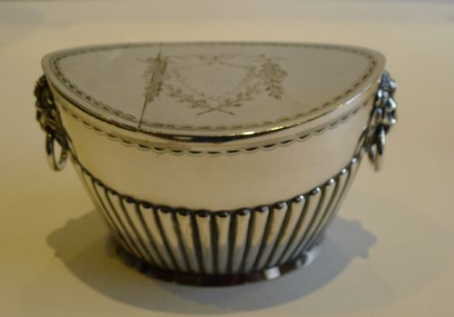 Unusual Antique English Silver Plated Tea Caddy C.1890