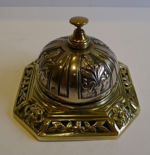 Antique English Brass Counter Bell - Dated 28th February 1883