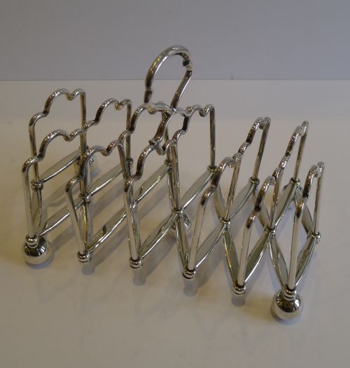Antique English Expanding Toast Rack / Letter Holder by Elkington & Co. - 1859