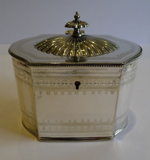 Antique English Silver Plated Tea Caddy C.1860