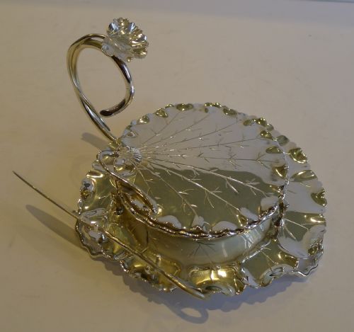 fig 2. Antique Victorian Leaf Butter Dish by Hukin & Heath - 1892