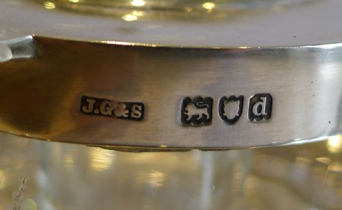 GRAND ANTIQUE ENGLISH STERLING SILVER INKWELL LONDON 1899 - ADDITIONAL PHOTO 4