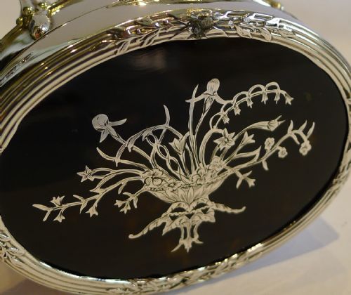 fig 1. Antique English Sterling Silver & Tortoiseshell Jewelry Box by William Comyns