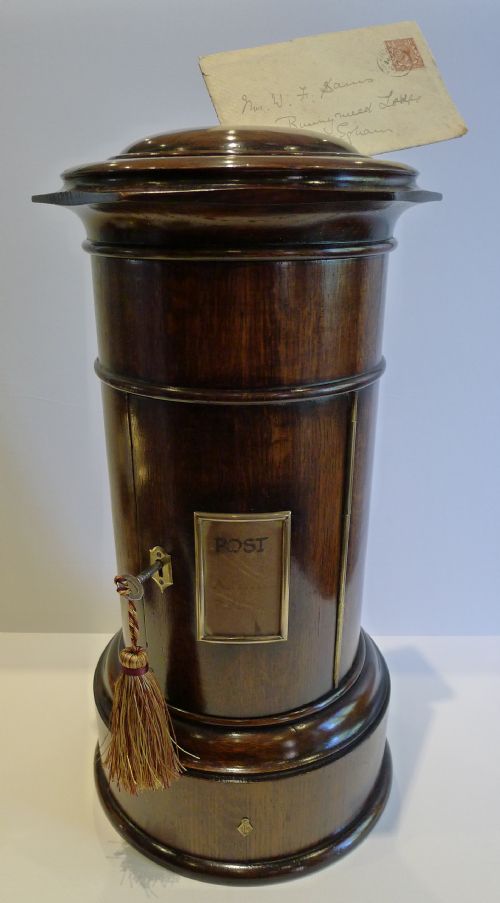 Antique English Country House Oak Pillar / Post Box C.1872