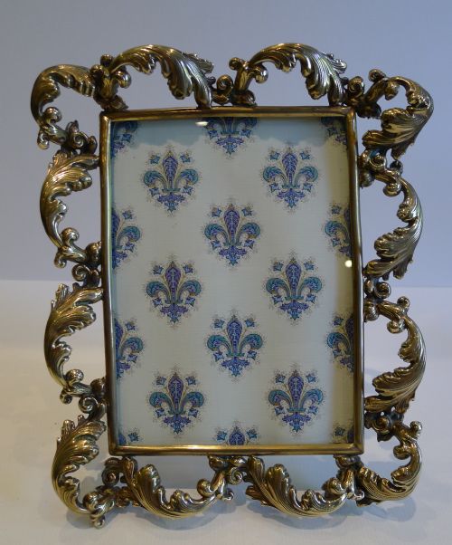 fig 1. Stunning Antique English Brass Photo Frame c.1880