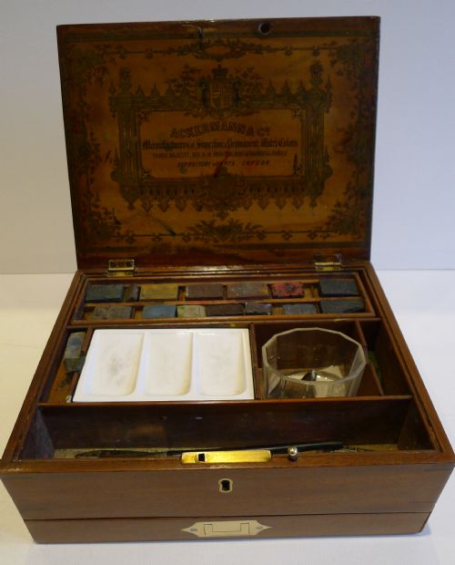 Antique English Artist's Watercolour Box by R. Ackermann C.1840