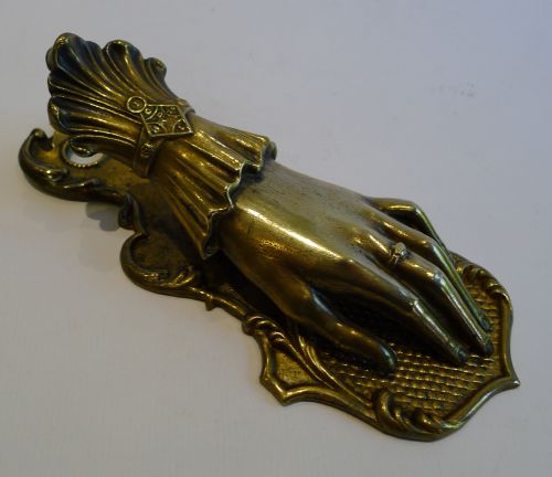 Large Antique English Figural Brass Letter Clip by J & E Ratcliffe C.1860