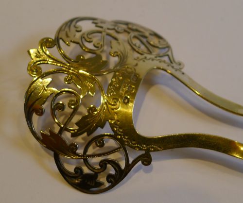 fig 1. Antique English Silver Gilt Hair Comb - 1898