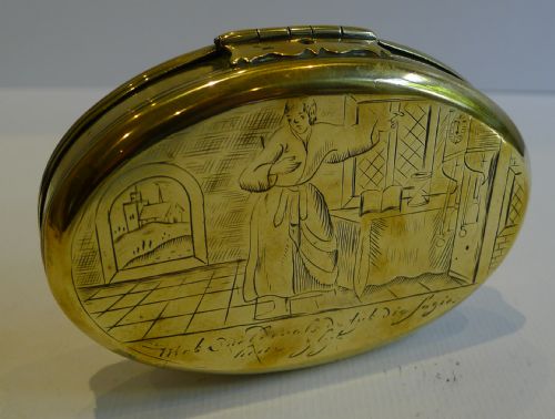 Antique Brass Dutch Tobacco Box C.1770