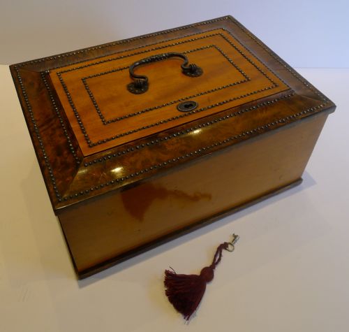 Unusual Antique French Satinwood & Burr Thuya Wood Box C.1820
