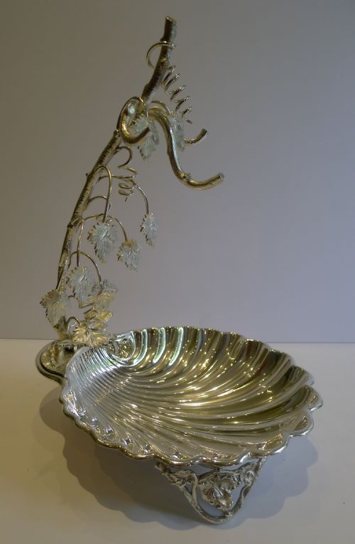 Fabulous Antique English Silver Plated Grape Stand by Thomas Prime & Son. C.1890