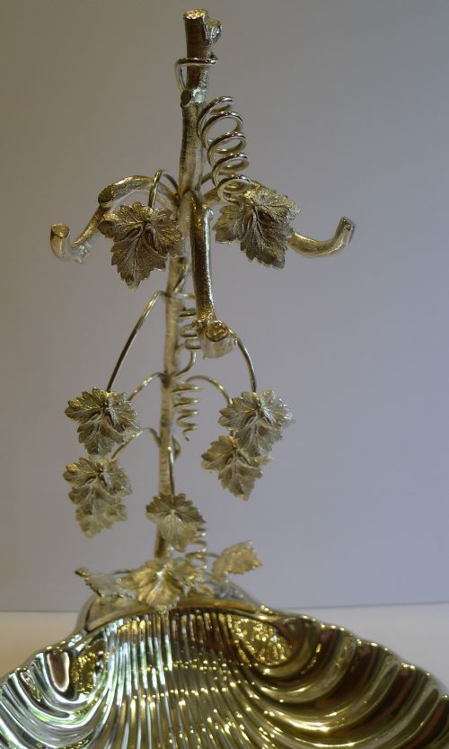 fig 1. Fabulous Antique English Silver Plated Grape Stand by Thomas Prime & Son. c.1890