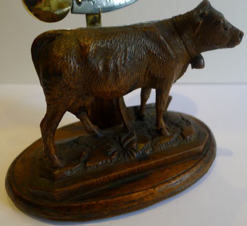 fig 1. Rare Figural Black Forest Letter Scale c.1890 - Cow
