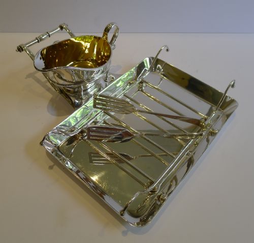 Antique English Silver Plated Asparagus Serving Dish C.1890 by Mappin & Webb