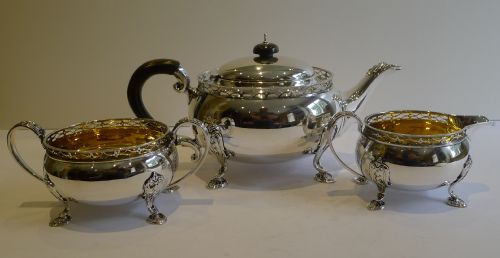 fig 2. Pretty English Sterling Silver Tea Set - 1925 by Docker & Burn
