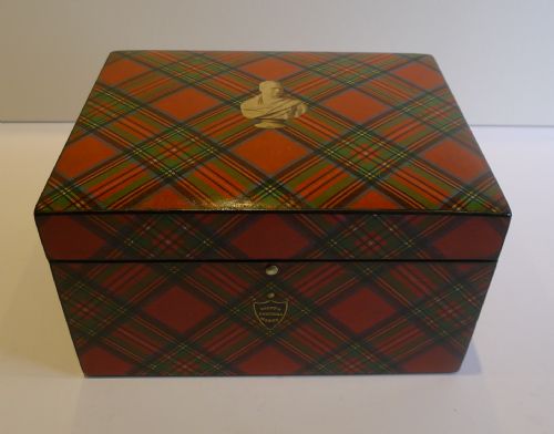 fig 1. Magnificent & Rare Tartan Ware Box Containing Scott's Poetical Works c.1870