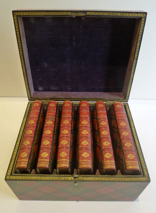 fig 2. Magnificent & Rare Tartan Ware Box Containing Scott's Poetical Works c.1870