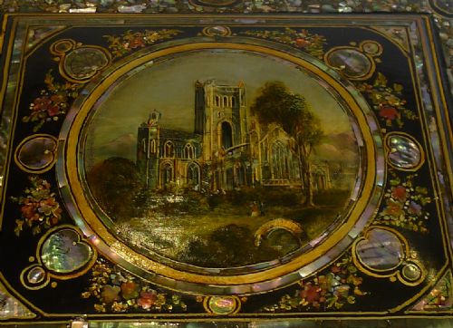 fig 2. Grandest Antique English Papier Mache Drinks Cabinet c.1860