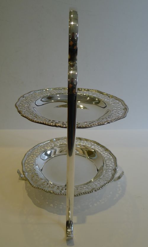 fig 1. Antique English Cake Stand In Silver Plate c.1880 by Henry Wilkinson