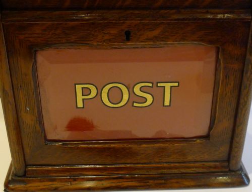 fig 1. Antique English Oak Country House Post of Letter Box c.1890