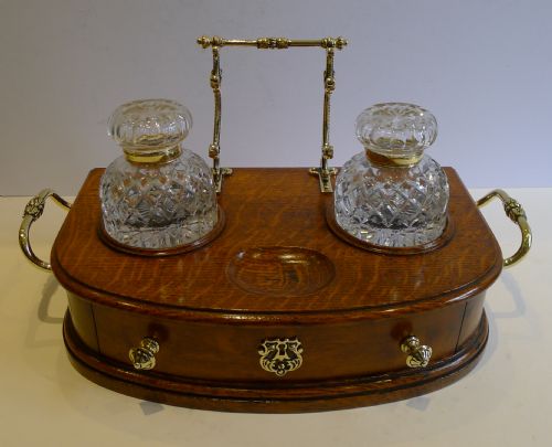 Handsome Antique English Inkstand / Inkwells C.1880