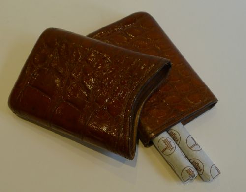 Handsome Antique English Crocodile / Alligator Cigar Case C.1890