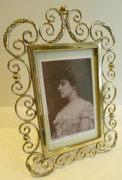 Elegant Antique English Brass Photograph Frame C.1880