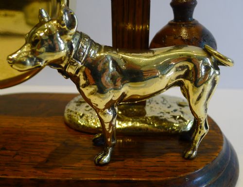 fig 1. Unusual Antique English Figural Dinner Gong c.1880 - Dog & Owl