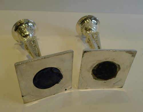 fig 1. Antique English Silver Plated Candlesticks c.1890