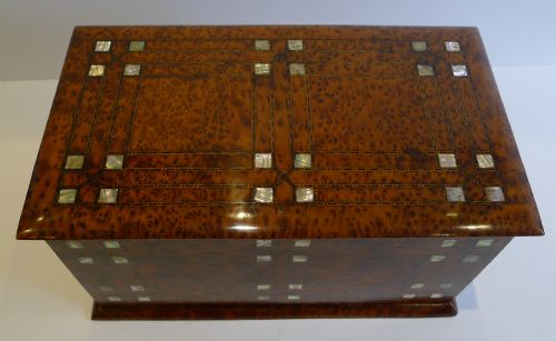 fig 2. Very Unusual Jewelry Box In Lebanon Cedar - Mother of Pearl Inlay c.1910
