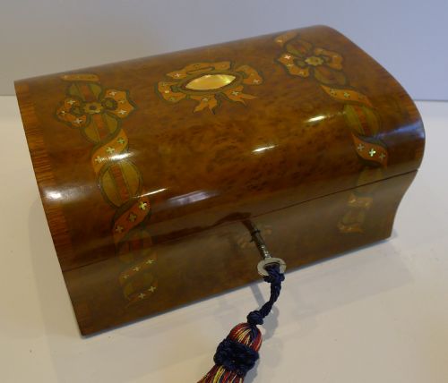 Prettiest Antique French Marquetry Inlaid Box C.1860