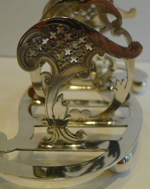 fig 1. Genuine Antique English TOAST Rack - Reg. For 1896 - Silver Plate