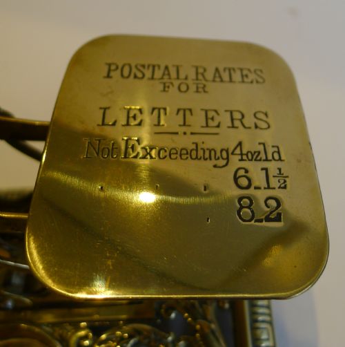fig 1. Antique English Brass Postal or Letter Scales - Reg. Number for 1886