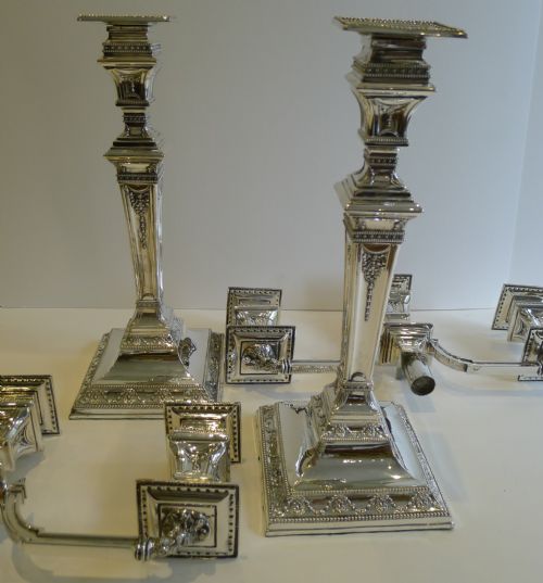 fig 2. Magnificent Pair Grand Antique English Three Light Candelabra c.1880