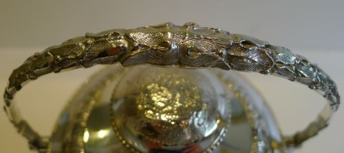 fig 2. Handsome Antique English Cut Crystal & Silver Plate Biscuit Box by Martin Hall & Co. c.1880