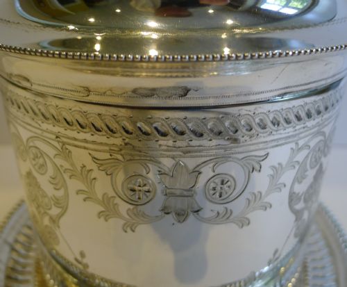 fig 1. Fabulous Antique English Biscuit Box by Walker & Hall - 1902