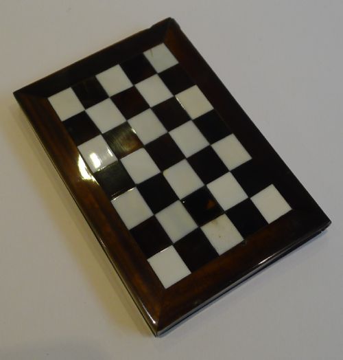 Unusual Antique Anglo-indian Horn & Ivory Visiting Card Case C.1880 - Book Form