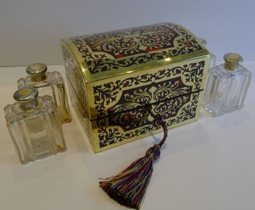 Exceptional Antique English Boulle Scent Bottle Box / Casket C.1830