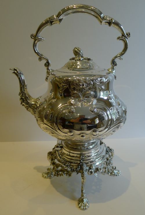 Magnificent Antique English Spirit Kettle by Martin Hall C.1880