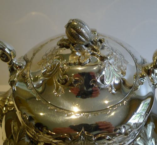 fig 1. Magnificent Antique English Spirit Kettle by Martin Hall c.1880