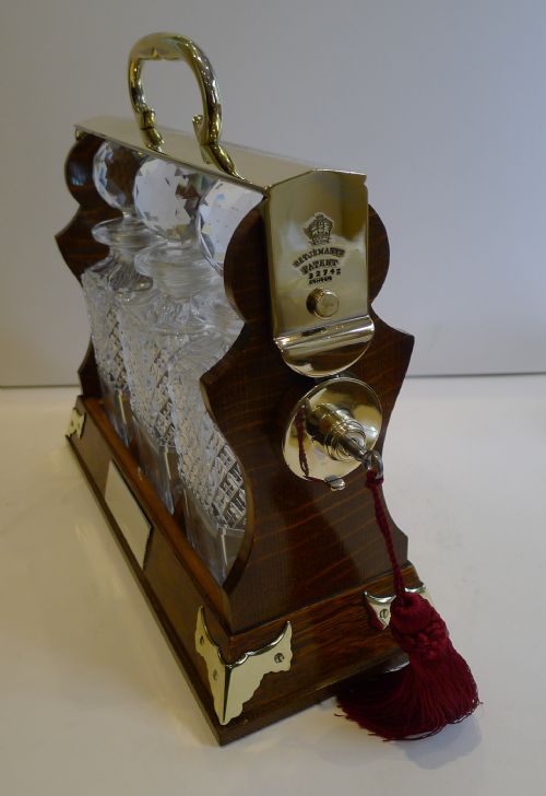 fig 2. Handsome Antique English Three Bottle Tantalus by Betjemann's c.1890