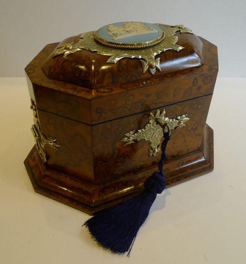 fig 2. Rare & Grand Antique English Tea Caddy by Asser & Sherwin, London c.1860 - Wedgwood Mount