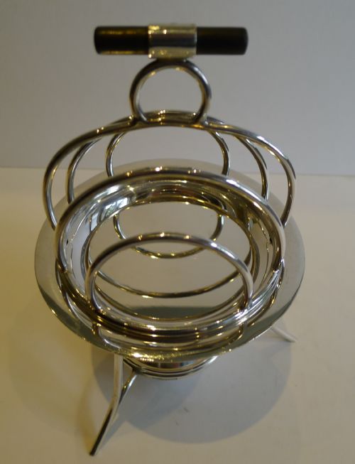 fig 1. Rare Antique Asprey & Co. English Toast Rack With Burner and Hotplate - Reg. For 1911