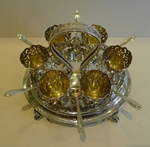 fig 1. Top Quality Silver Plated Egg Cruet For Six by PADLEY, PARKIN & STANIFORTH Sheffield c.1850