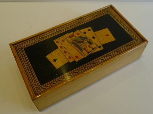Antique First Period Tunbridge White Wood Card Box C.1810